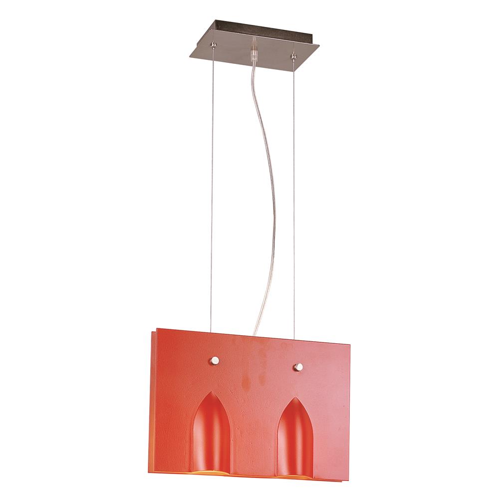 Transglobe MDN-515 RED 2 Light Pendant in Red